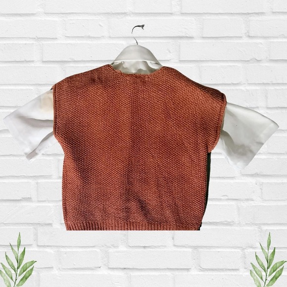 Jessica Simpson Rust Orange Knit Top Women's Sleeve Cropped Sweater Pullover XS - Picture 6 of 10